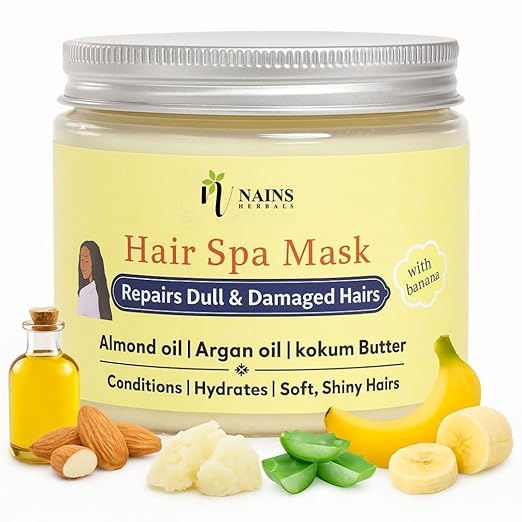 Nains Herbals Natural Banana Hair Spa Mask for Deep Conditioning for Dry, Damaged & Frizzy Hair