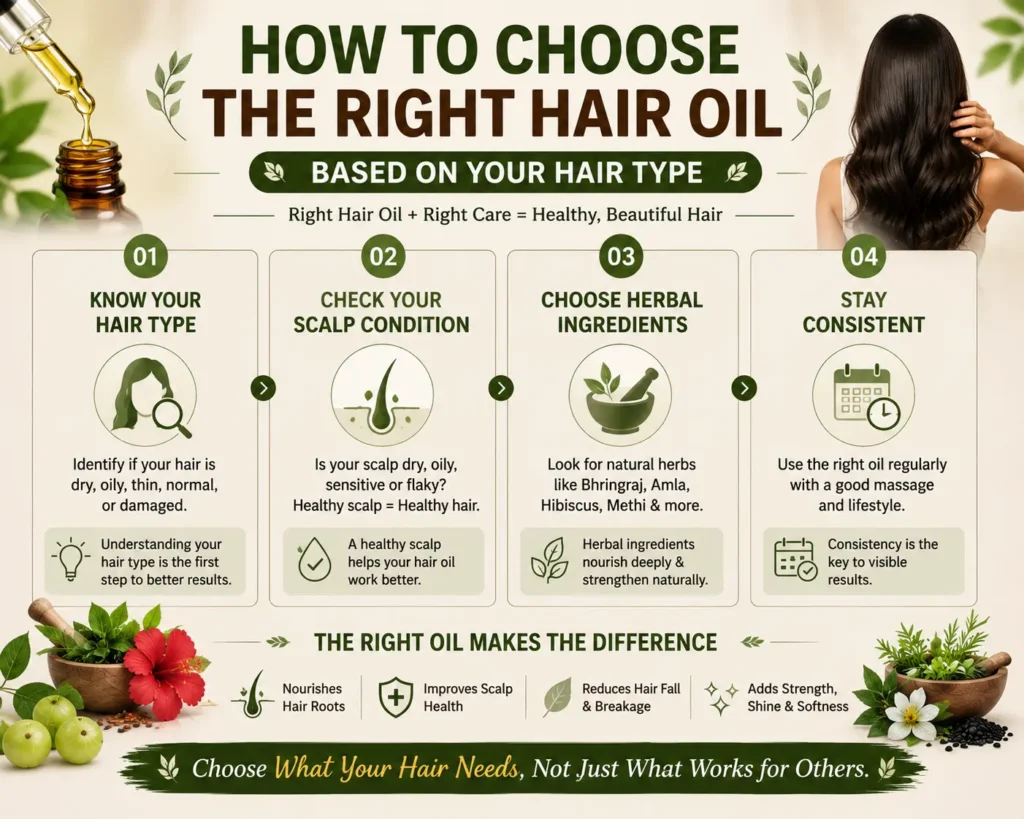 How to choose the best hair oil for hair type based on scalp condition and hair needs