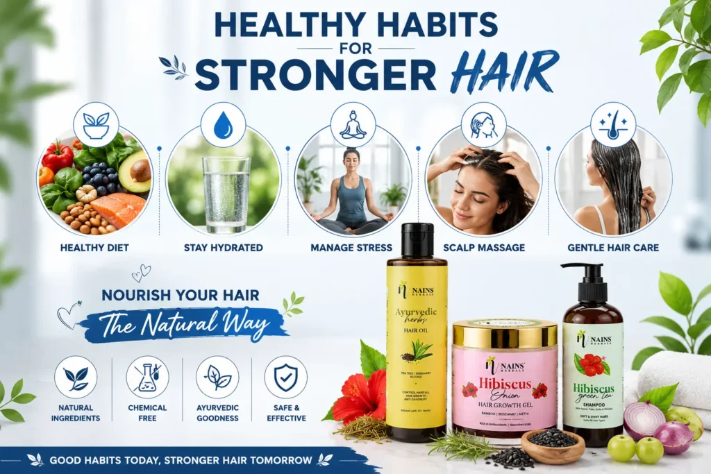 Natural ways to manage hair fall after 25 in women through healthy diet hydration stress management and scalp care