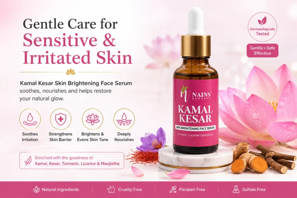 Nains Herbals Kamal Kesar Skin Brightening Face Serum for sensitive and irritated skin