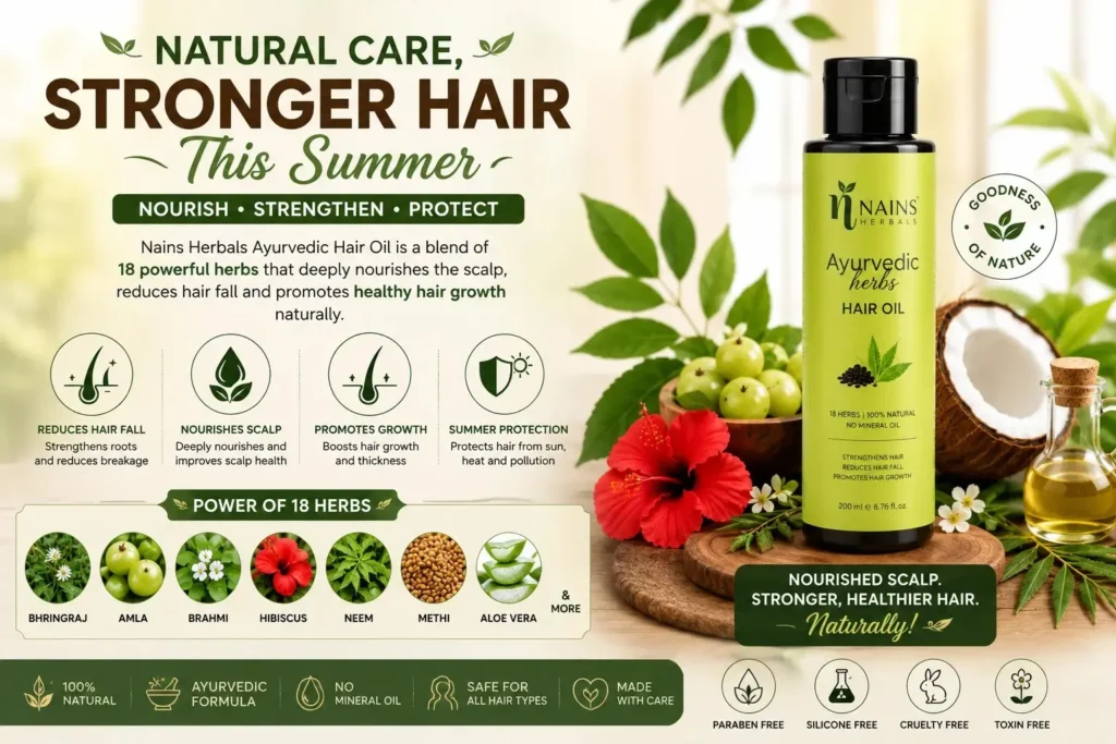 Nains Herbals Ayurvedic Hair Oil for hair fall in summer