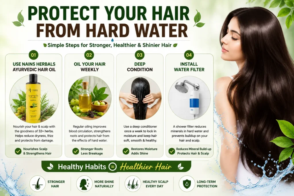 How to protect hair from hard water using hair oil deep conditioning and water filter